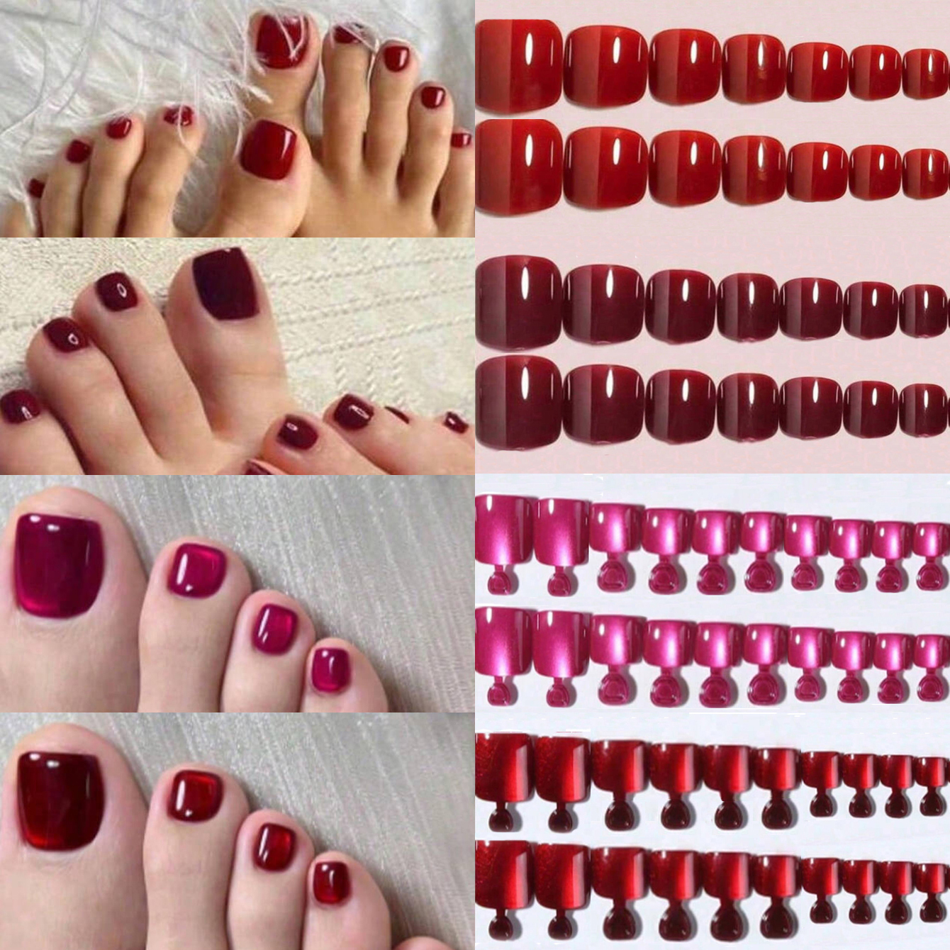 Nail Art Cat Eye - 96PCS Acrylic Presser Foot Shaped Short