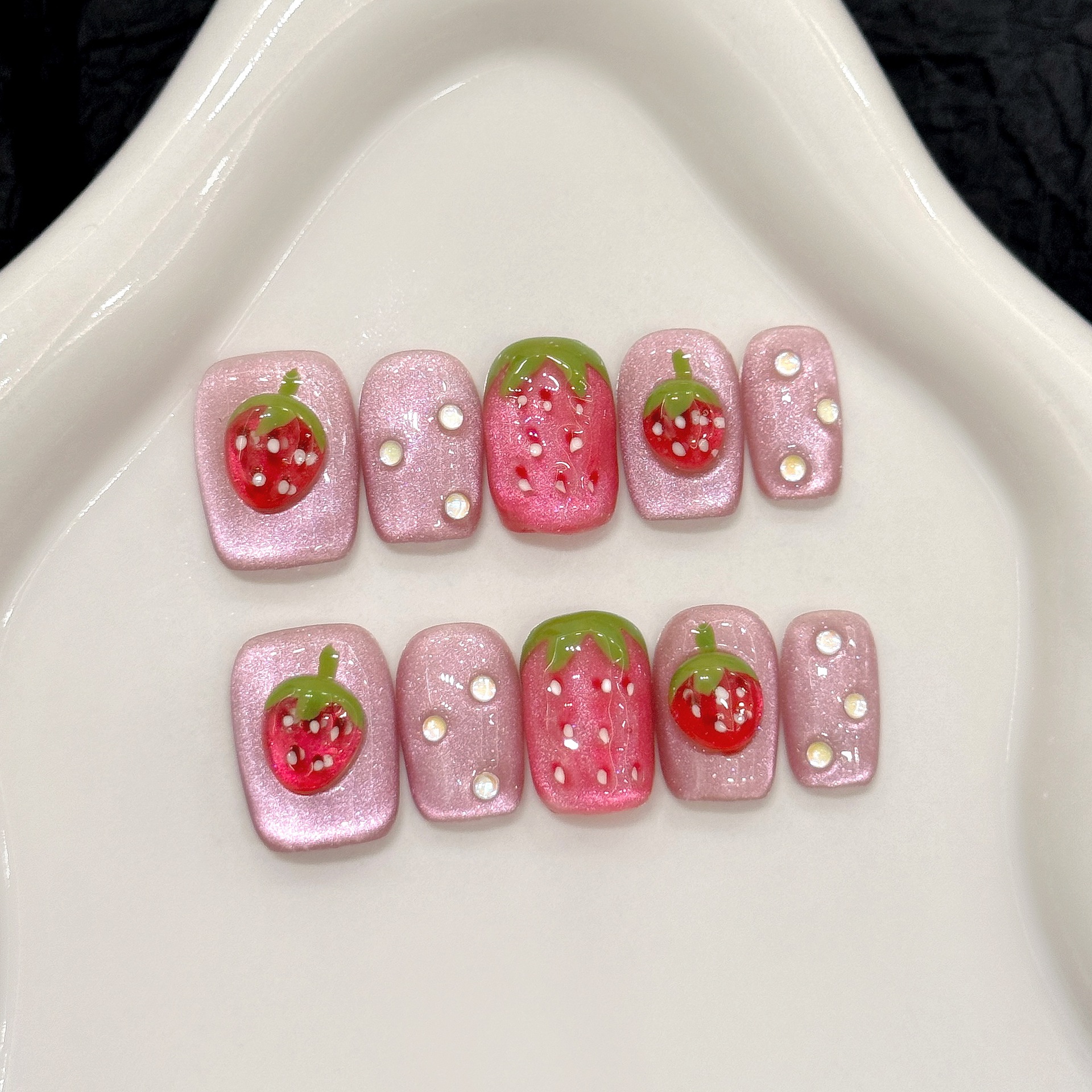 Nail Art Cat Eye - 10pcs Handmade Press on Nails 3D