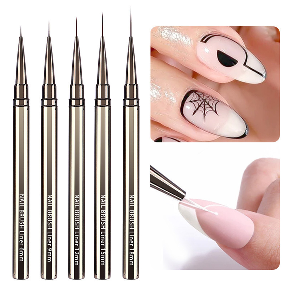Nail Art Kaki - 5-Piece Professional Nail Art Brush Set,