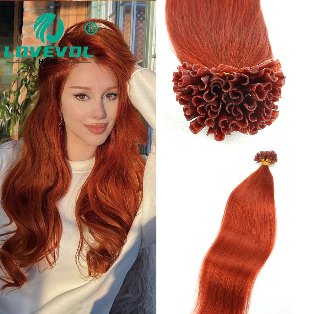 Nail Art Extension - Lovevol Copper Red U Tip Hair