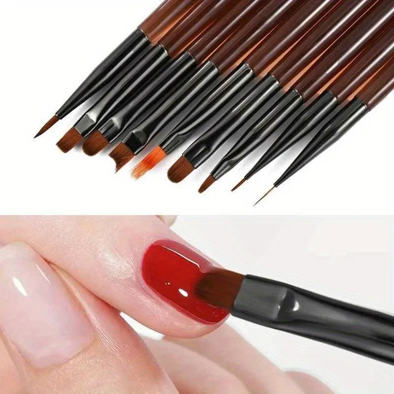 Nail Art Kaki - 9PCS UV Gel Nail Brush Liner