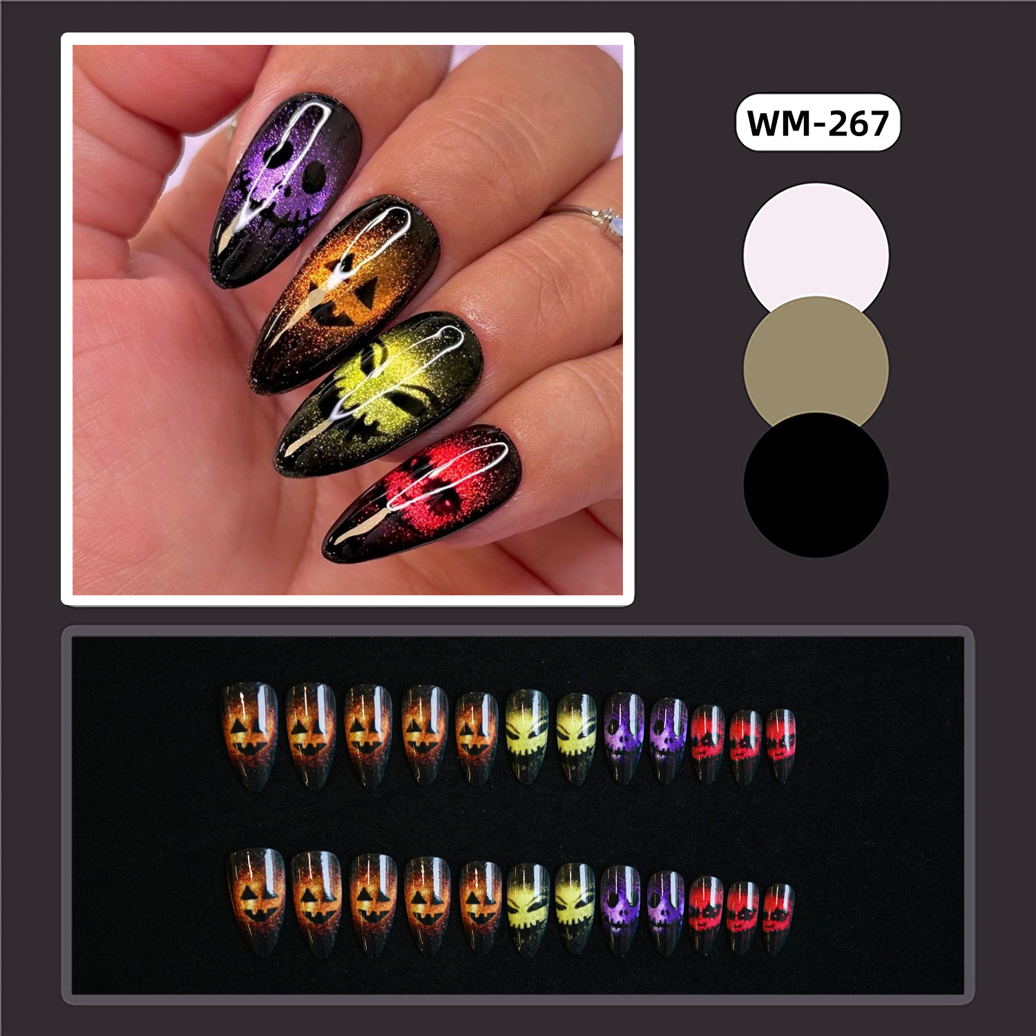24pcs 2025 Halloween 3D Cat Ey - Nail Art Cat Eye 리뷰 및 가격