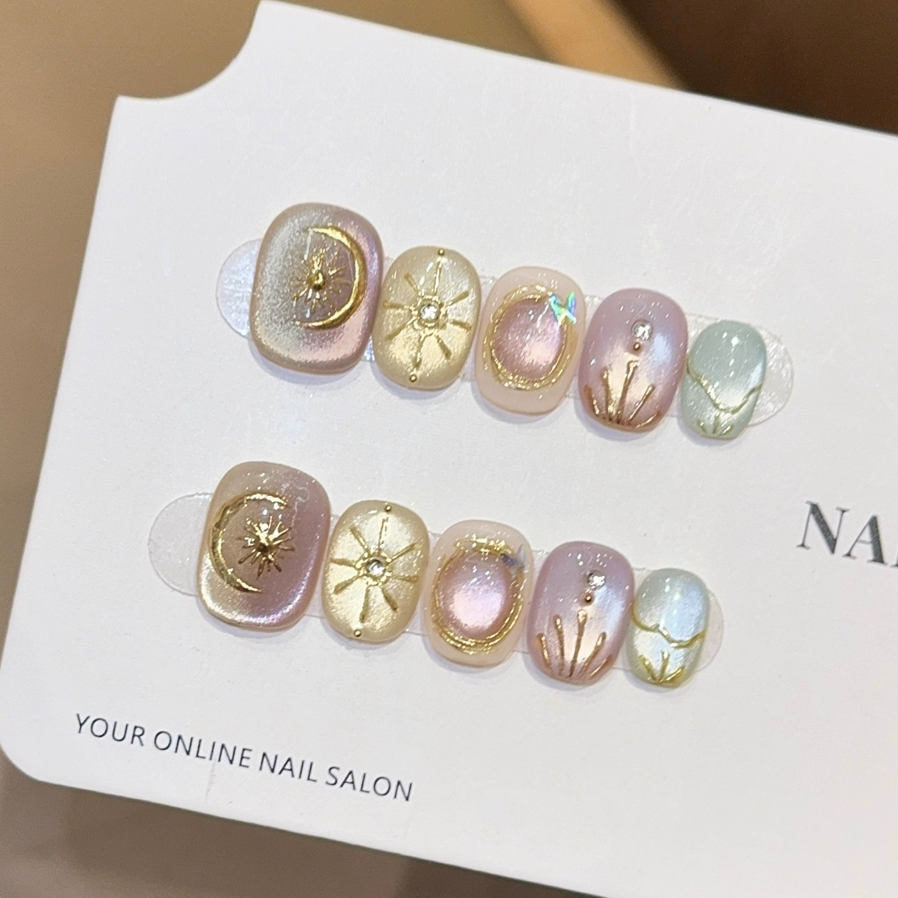 10pcs Short Summer Colorful Ge - Nail Art Cat Eye 리뷰 및 가격
