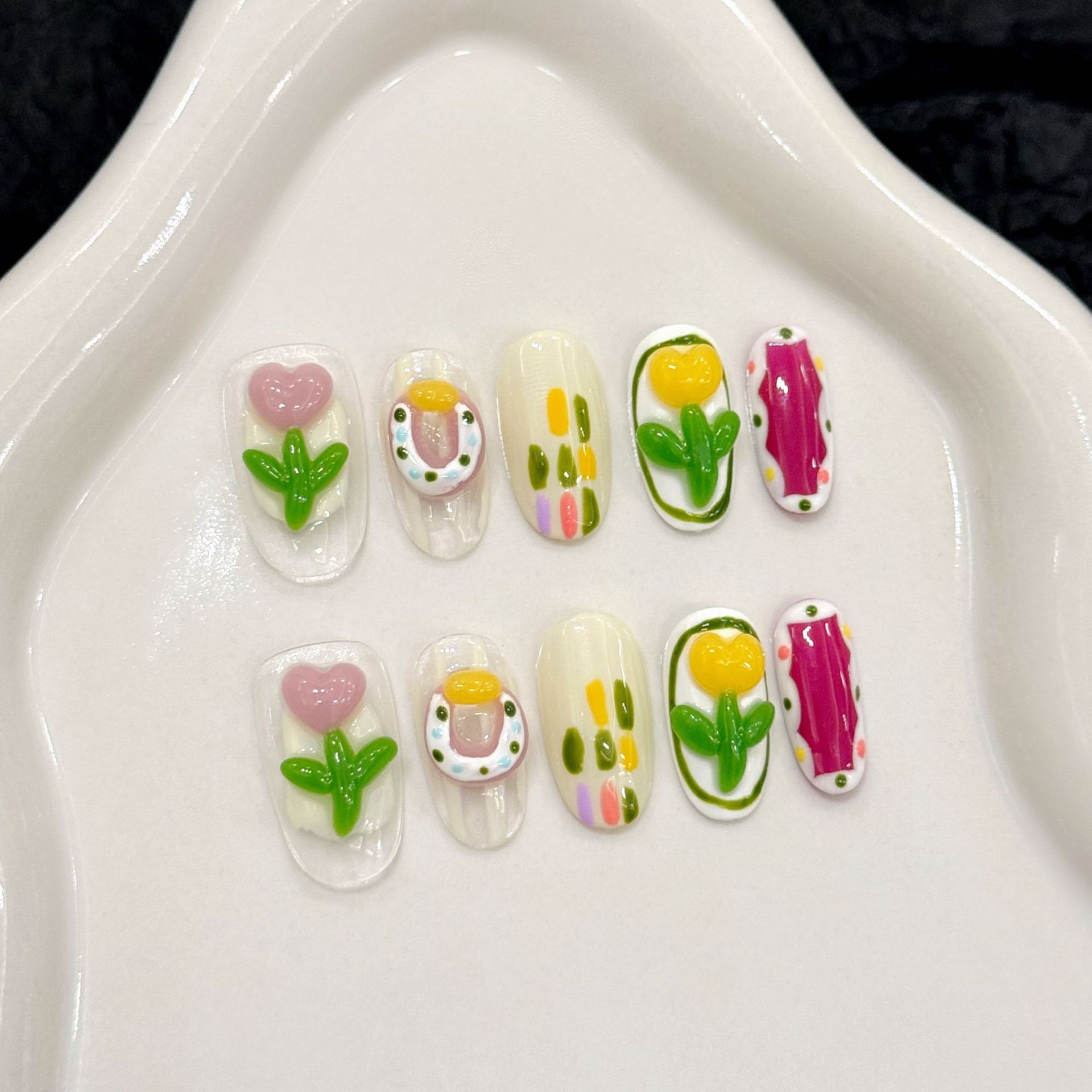 10pcs Handmade Press on Nails  - Nail Art Cat Eye 리뷰 및 가격