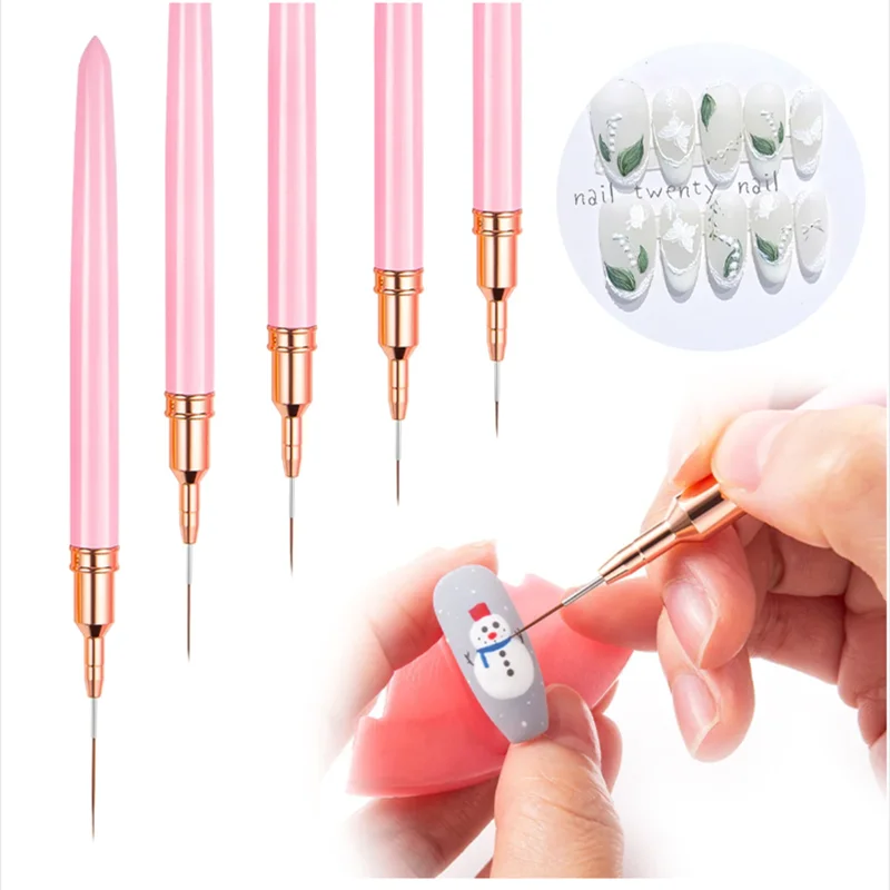 5pc/1set Nail Art Liner Brushe - Nail Art Kaki 리뷰 및 가격