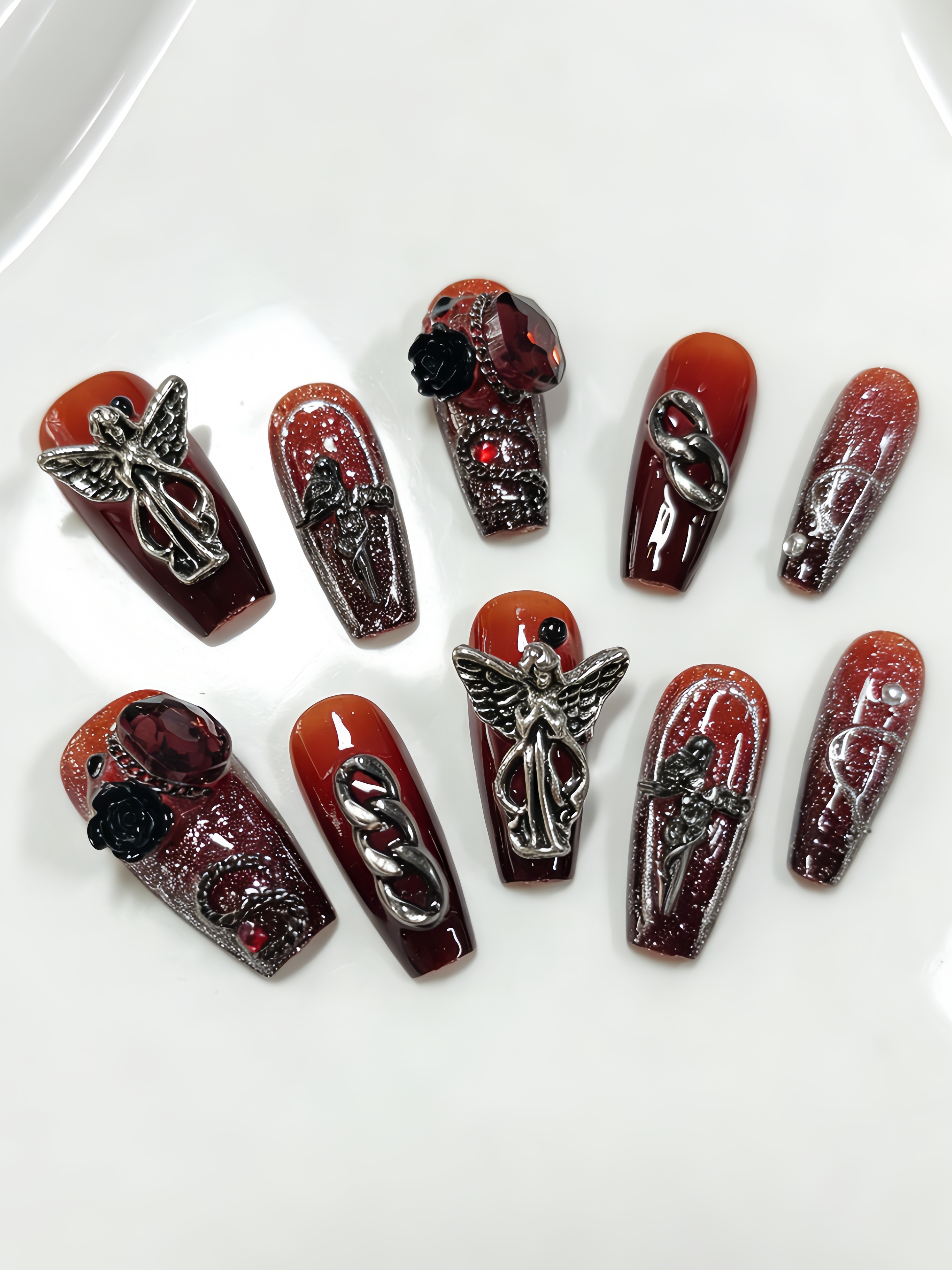 10 Medium-Sized Trapezoidal Pr - Nail Art Cat Eye 리뷰 및 가격