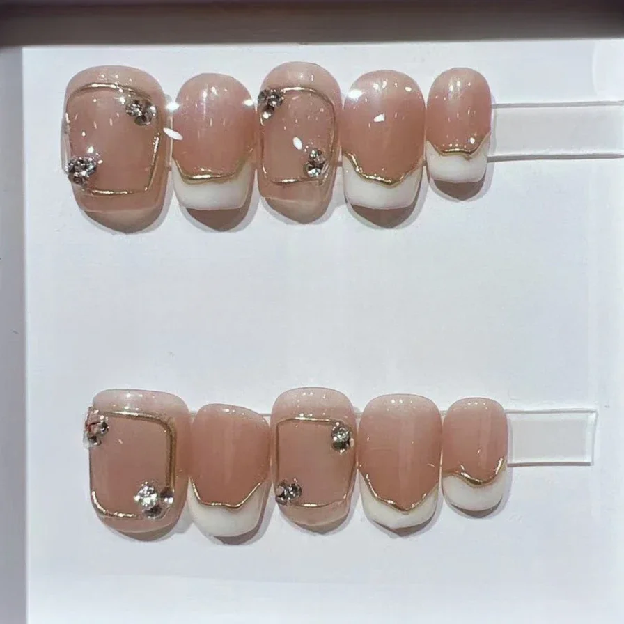 10Pcs Short Square French Hand - Nail Art Cat Eye 리뷰 및 가격