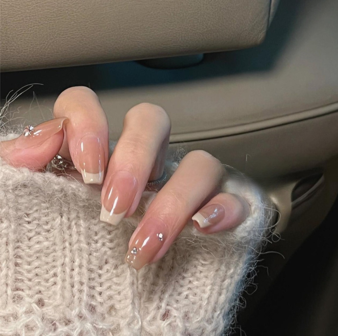 10Pcs Short Square French Hand - Nail Art Cat Eye 리뷰 및 가격