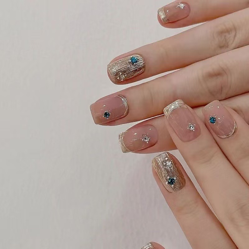 10Pcs Short Square French Hand - Nail Art Cat Eye 리뷰 및 가격