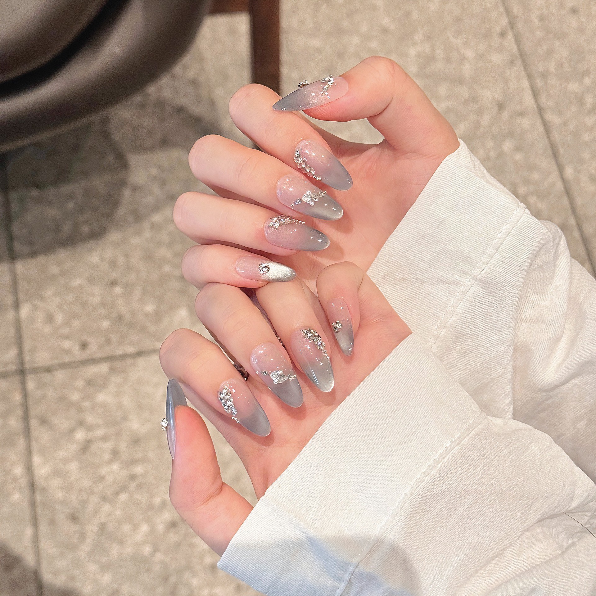 Handmade French Tips Fake Nail - Nail Art Cat Eye 리뷰 및 가격