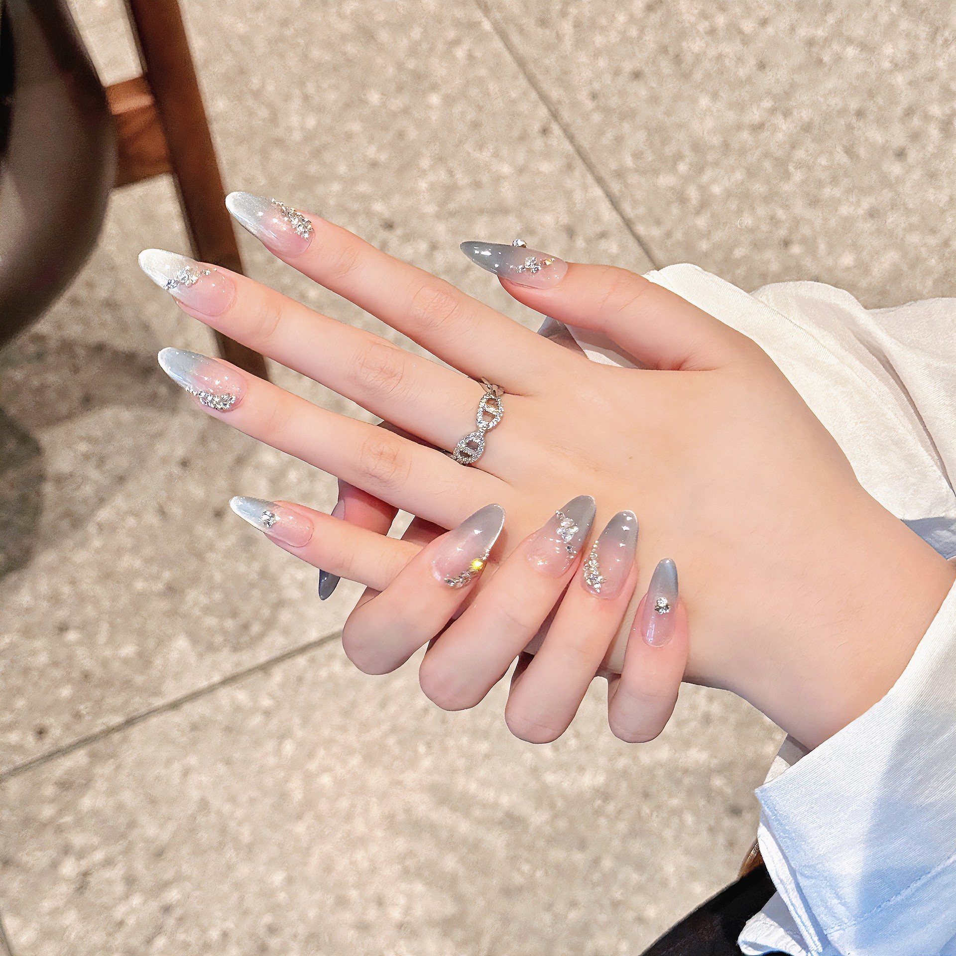 Handmade French Tips Fake Nail - Nail Art Cat Eye 리뷰 및 가격