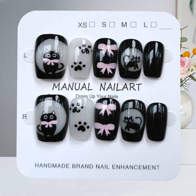 10Pcs Cute Cartoon Black Cat a - Nail Art Cat Eye 리뷰 및 가격