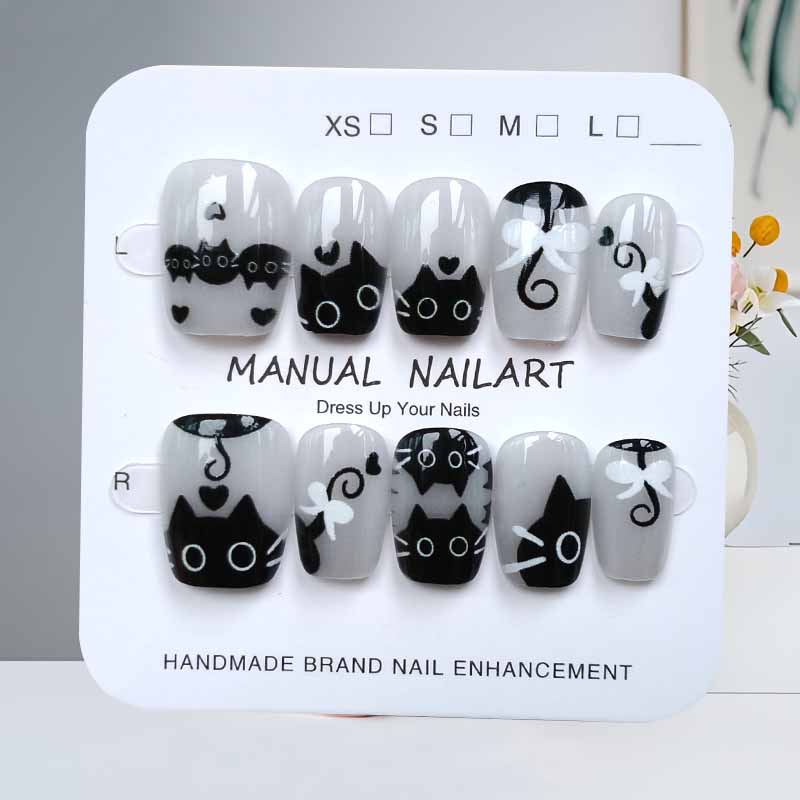 10Pcs Cute Cartoon Black Cat a - Nail Art Cat Eye 리뷰 및 가격