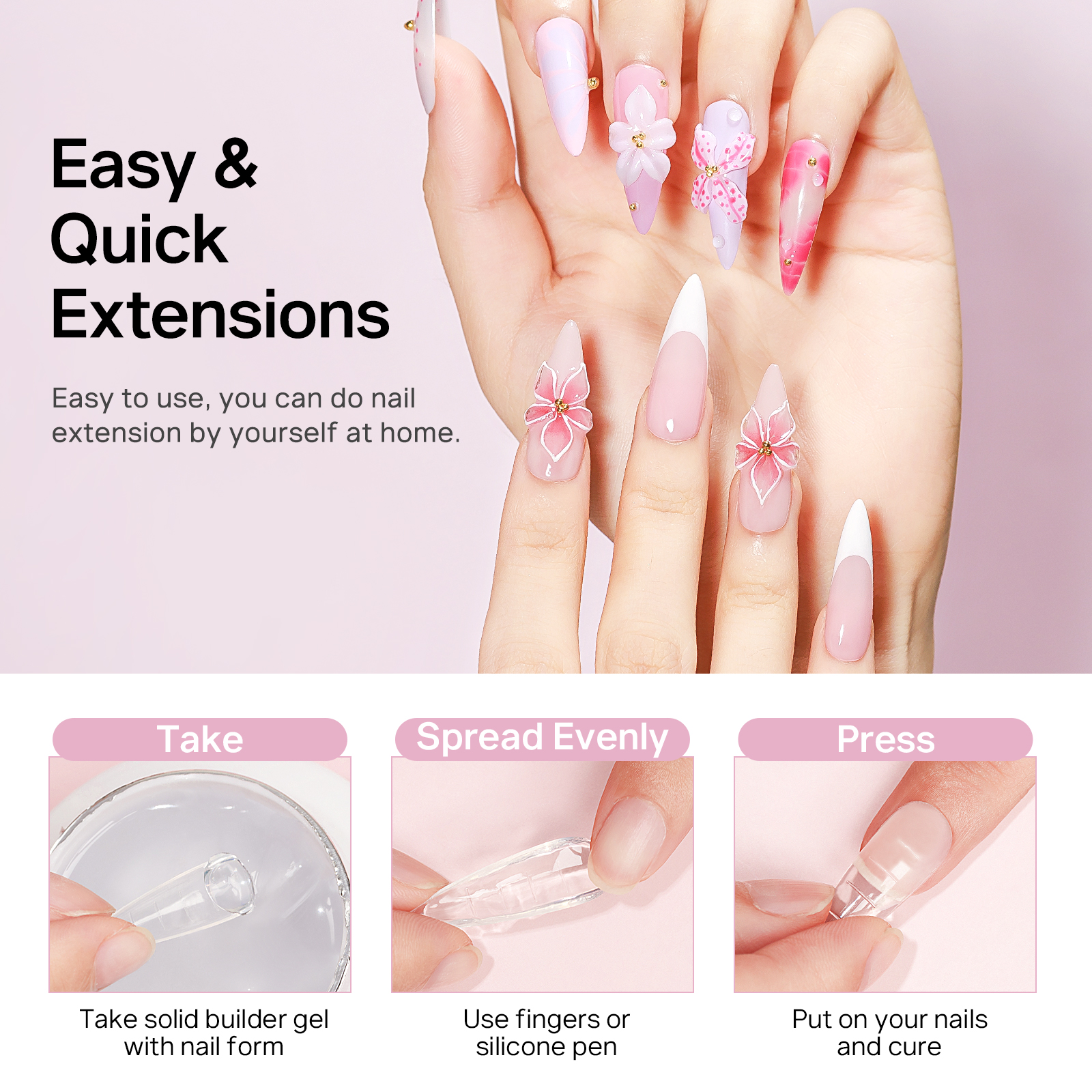 MIZHSE Builder Nail Gel White  - Nail Art Extension 리뷰 및 가격