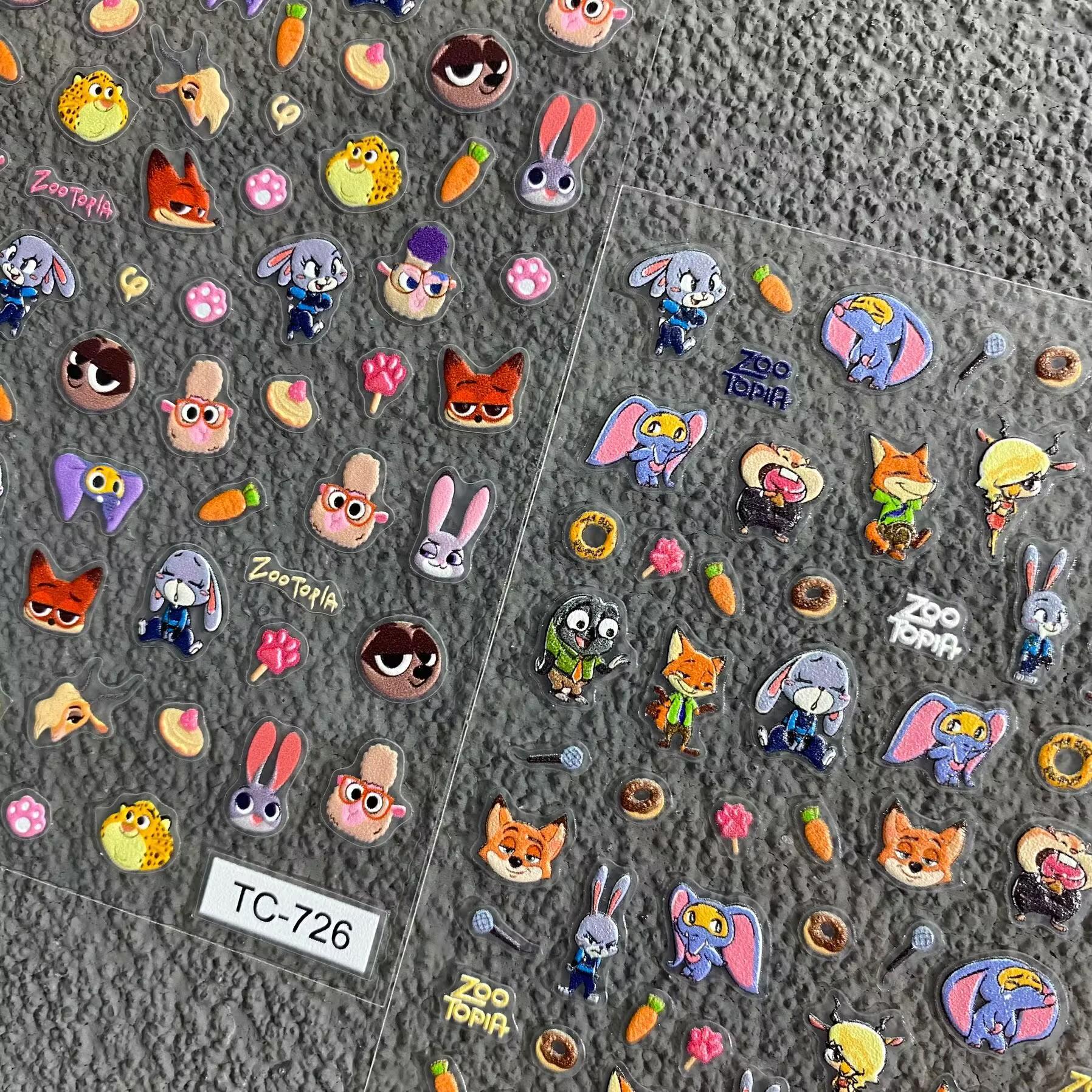 New Cute Cartoon Zootopia Reli - Nail Art Zootopia 리뷰 및 가격