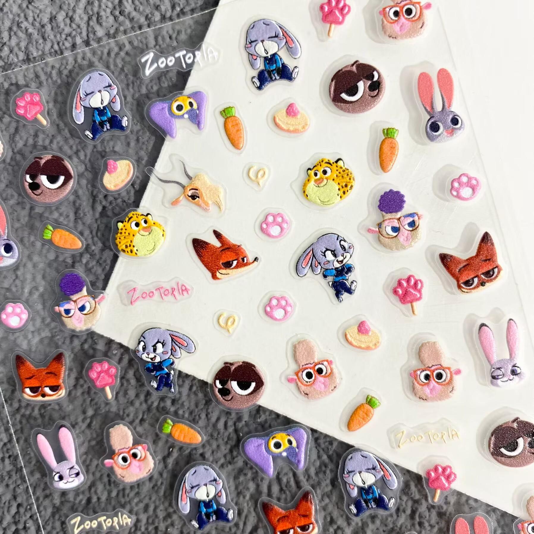 New Cute Cartoon Zootopia Reli - Nail Art Zootopia 리뷰 및 가격