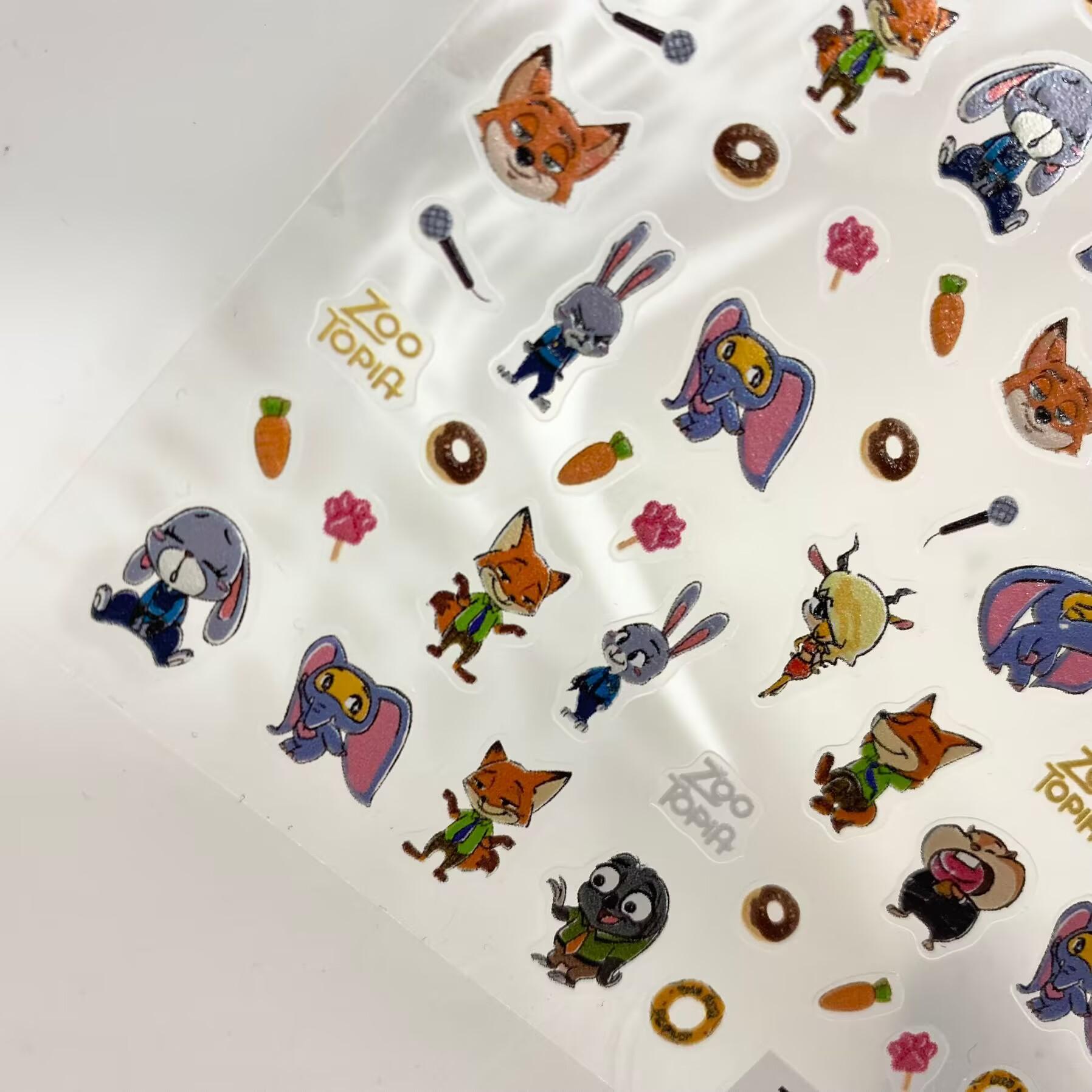 New Cute Cartoon Zootopia Reli - Nail Art Zootopia 리뷰 및 가격