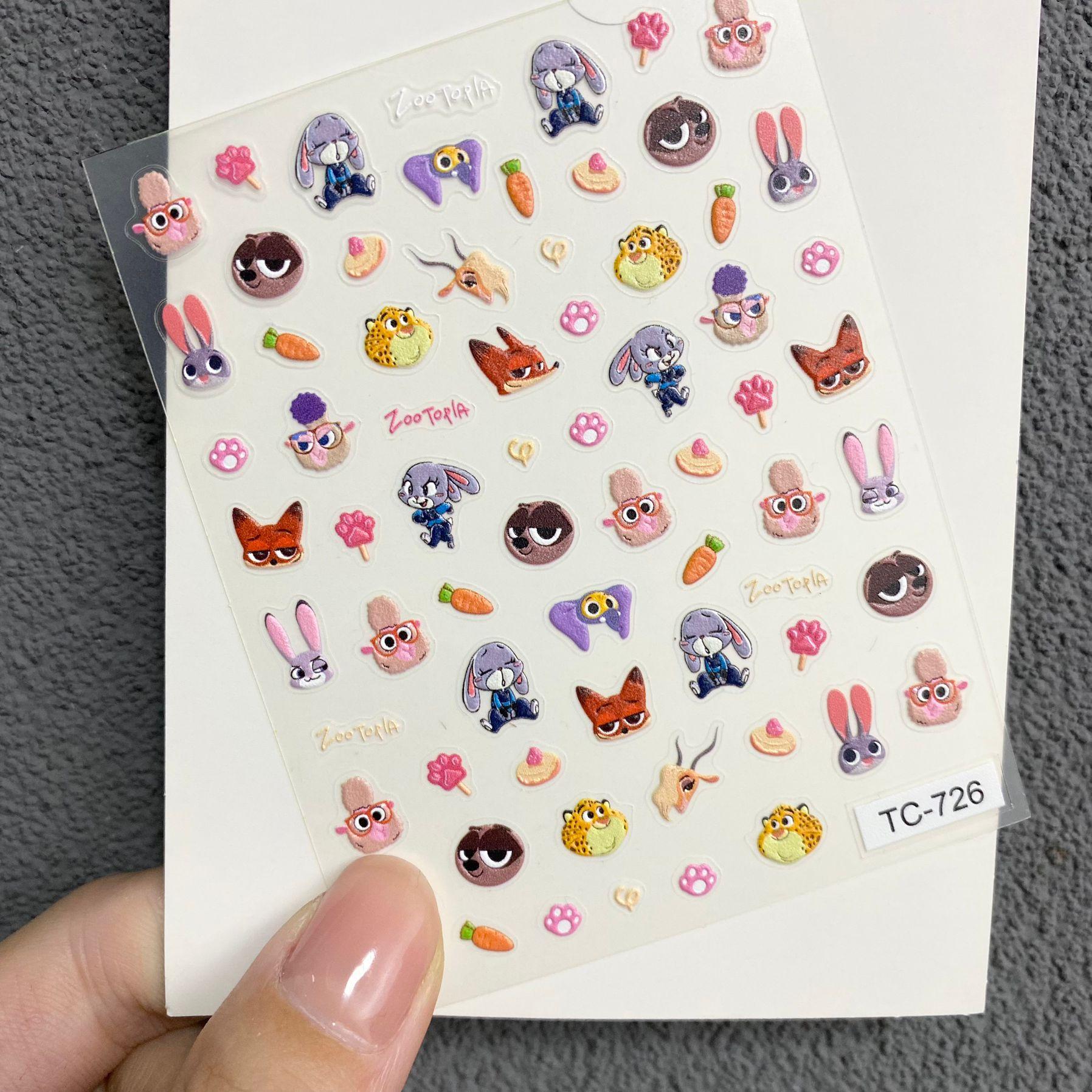 New Cute Cartoon Zootopia Reli - Nail Art Zootopia 리뷰 및 가격