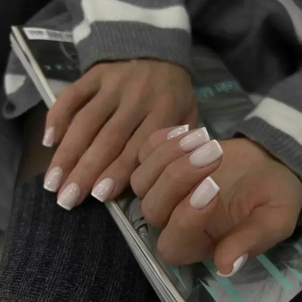 24Pcs Simple Ballet Glitter De - Nail Art Cat Eye 리뷰 및 가격